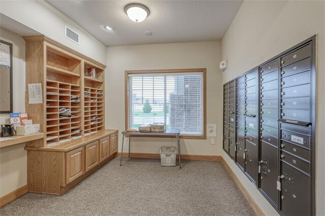 interior space featuring visible vents and mail area
