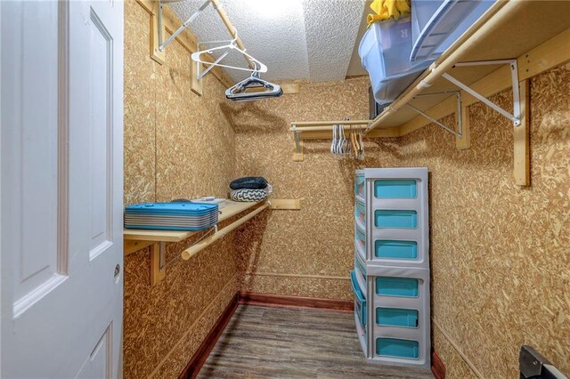 spacious closet with wood finished floors