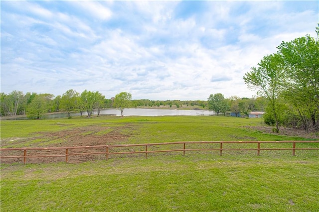 1204 E 223rd St, Cleveland, MO 64734 - view of yard featuring fence, a water view, and a rural view