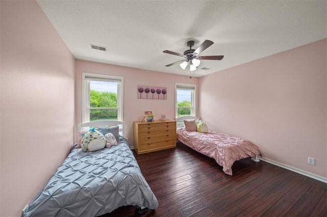 14305 S Gammon Rd, Greenwood, MO 64034 - bedroom with hardwood / wood-style flooring and a ceiling fan