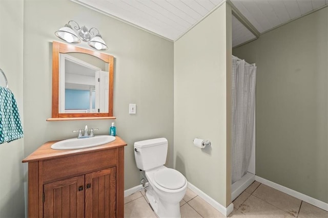 14305 S Gammon Rd, Greenwood, MO 64034 - full bath featuring vanity, a shower stall, and tile patterned floors