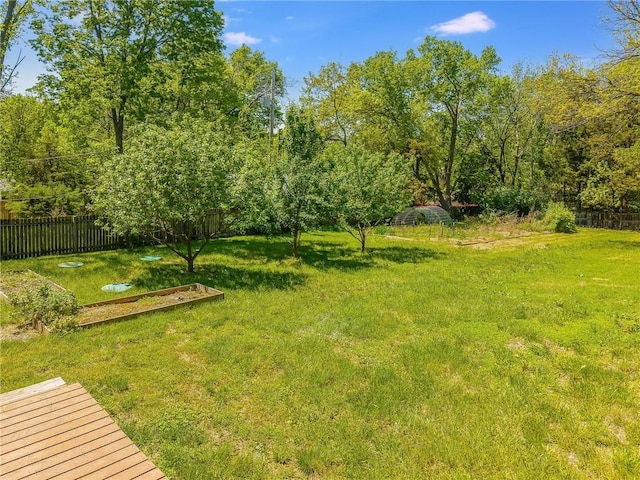 view of yard featuring fence