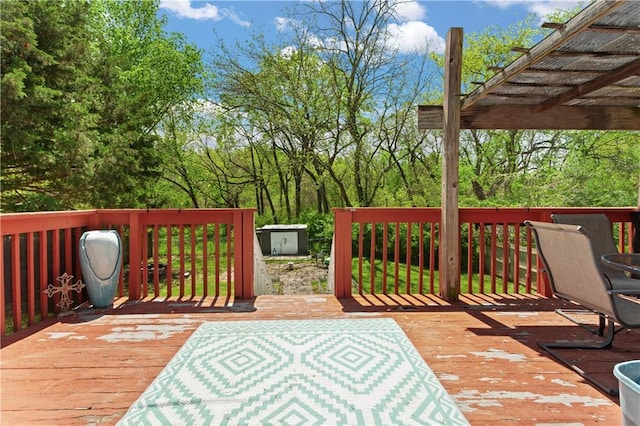 view of wooden deck