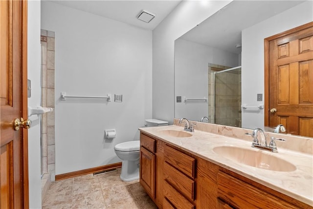 9629 N Locust Dr, Kansas City, MO 64155 - full bath featuring visible vents, a sink, toilet, and a shower stall