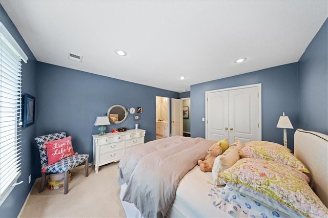 26266 W 110th Ter, Olathe, KS 66061 - bedroom featuring carpet, a closet, and recessed lighting