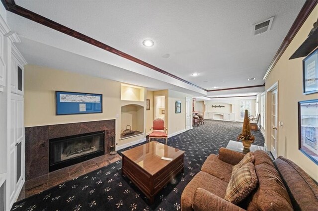 26266 W 110th Ter, Olathe, KS 66061 - community lobby with crown molding, a textured ceiling, and recessed lighting