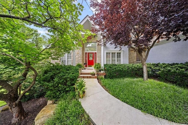 26266 W 110th Ter, Olathe, KS 66061 - property entrance with stucco siding and stone siding