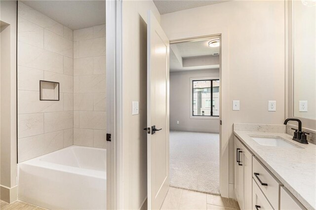 2314 SW Serena Pl, Lees Summit, MO 64082 - bathroom with vanity, tile patterned flooring, and bathing tub / shower combination