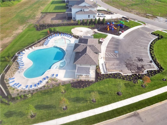 2314 SW Serena Pl, Lees Summit, MO 64082 - aerial view of a pool area