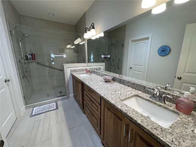 811 W Shawhan Pkwy, Lees Summit, MO 64086 - full bath with a shower stall, double vanity, and a sink