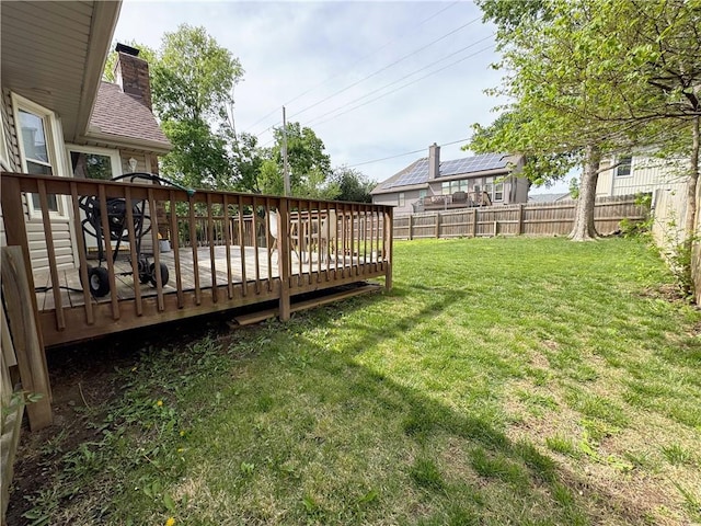 4024 NE 59th Ter, Gladstone, MO 64119 - view of yard featuring a fenced backyard and a wooden deck