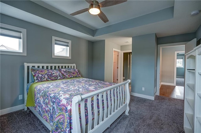 18 Black Hawk Dr, Lake Winnebago, MO 64034 - bedroom with carpet flooring, multiple windows, baseboards, and ceiling fan