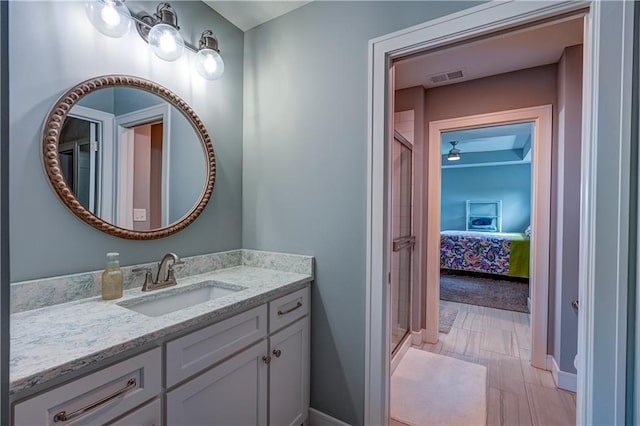 18 Black Hawk Dr, Lake Winnebago, MO 64034 - full bathroom with vanity, a shower stall, and ensuite bath