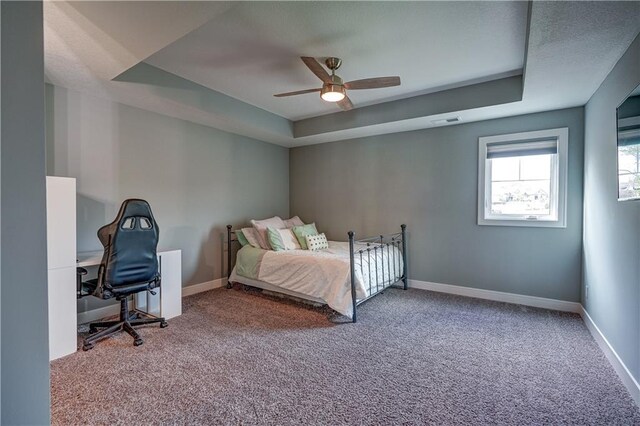 18 Black Hawk Dr, Lake Winnebago, MO 64034 - bedroom with a tray ceiling, carpet floors, and baseboards