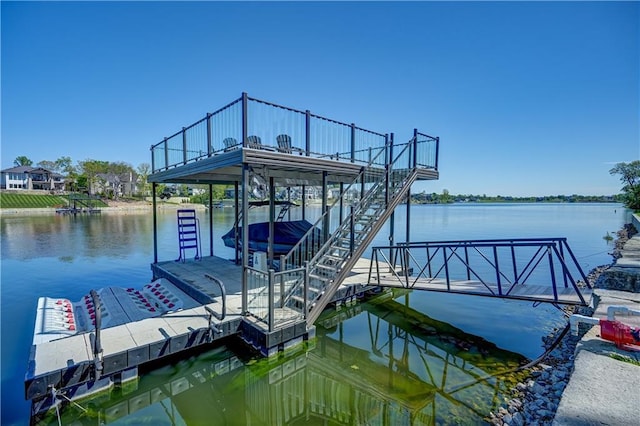 18 Black Hawk Dr, Lake Winnebago, MO 64034 - dock with a water view and stairs