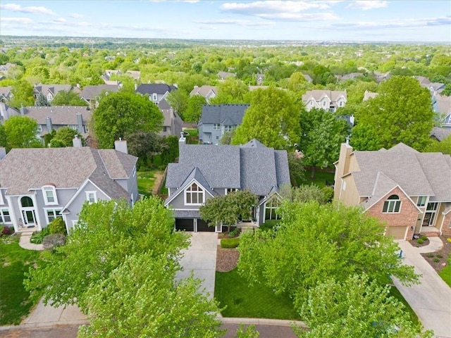 bird's eye view featuring a residential view
