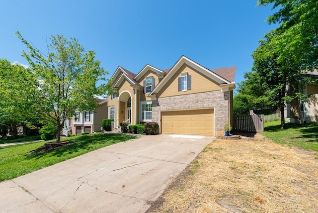 6512 N Fisk Ct, Kansas City, MO 64151 - traditional-style house with driveway, a garage, and brick siding