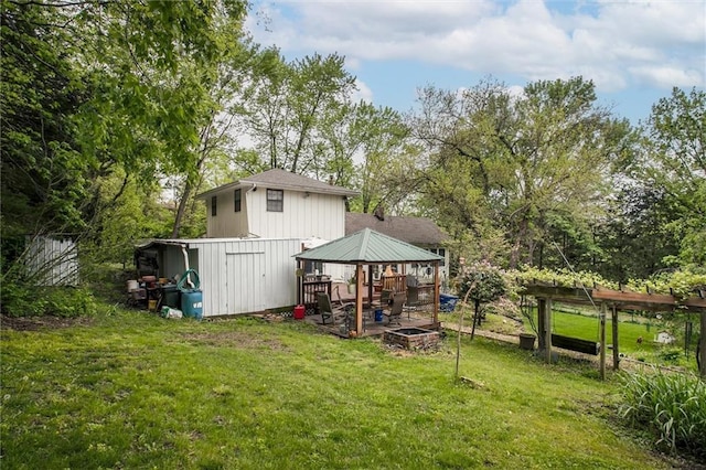exterior space featuring a gazebo
