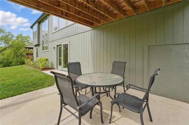 view of patio with outdoor dining area