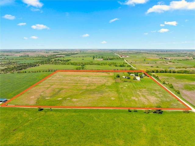 657 N 400th Rd, Overbrook, KS 66524 - aerial view of sparsely populated area featuring property parcel outlined