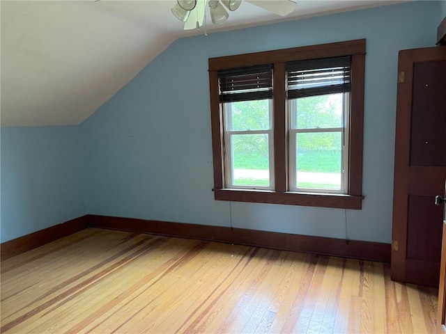 657 N 400th Rd, Overbrook, KS 66524 - bonus room with ceiling fan, light wood-type flooring, plenty of natural light, lofted ceiling, and baseboards