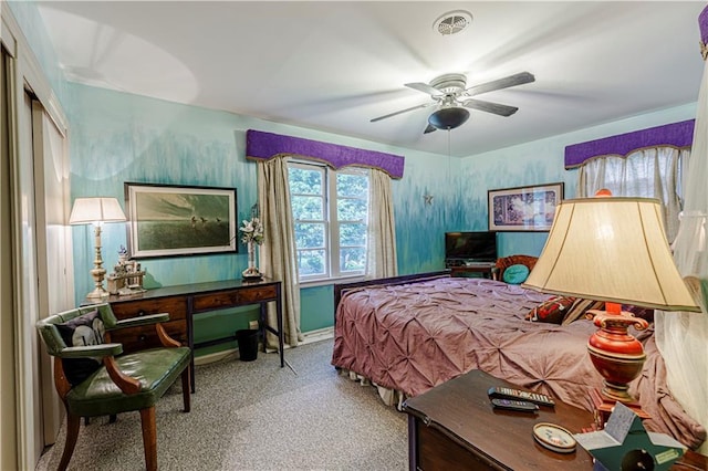 636 S Fuller Ave, Independence, MO 64052 - bedroom with carpet and ceiling fan