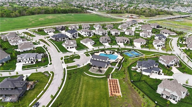 drone / aerial view featuring a residential view
