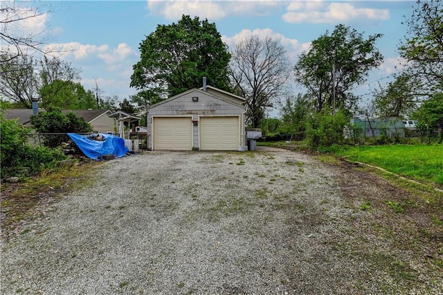 detached garage with fence