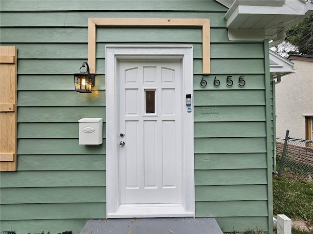 view of exterior entry