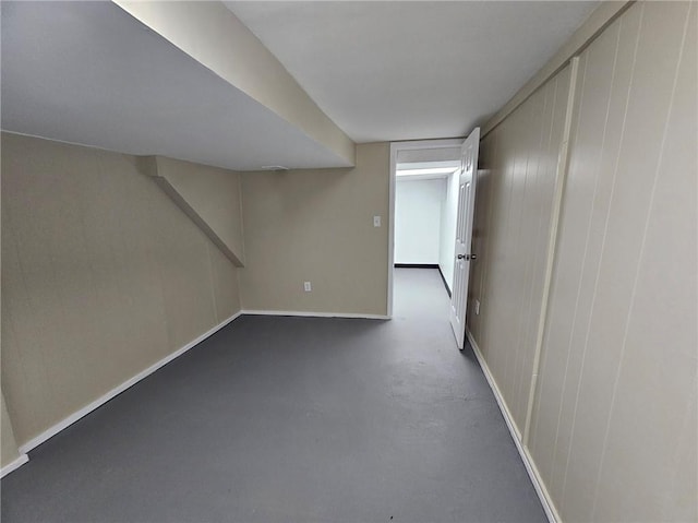 finished basement with baseboards