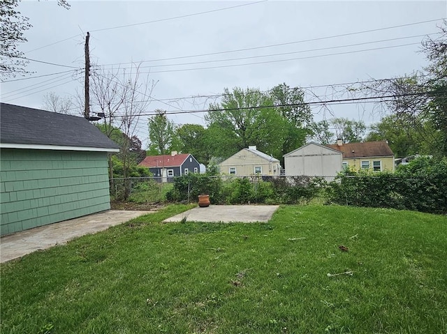 view of yard with a patio area and fence