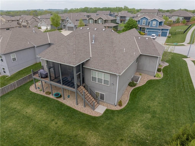 bird's eye view with a residential view