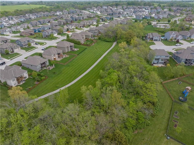 drone / aerial view with a residential view