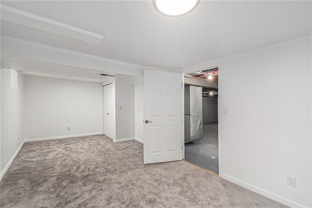 321 22nd Street Ter, Blue Springs, MO 64015 - finished basement with baseboards, carpet, and visible vents