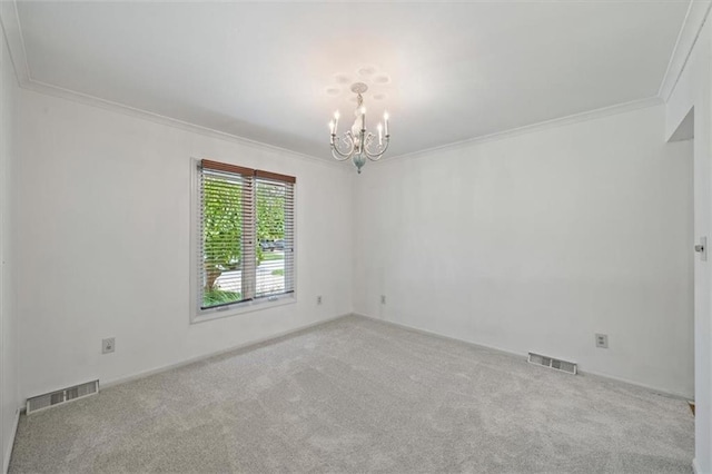 4071 SW Royale Ct, Lees Summit, MO 64082 - carpeted empty room with ornamental molding and a chandelier