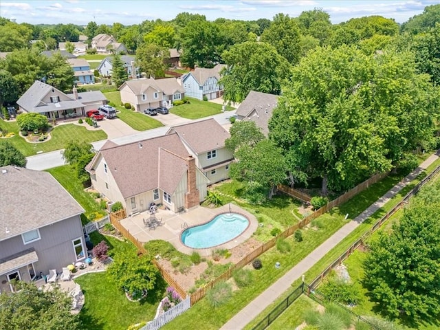 4071 SW Royale Ct, Lees Summit, MO 64082 - aerial perspective of suburban area featuring a pool area