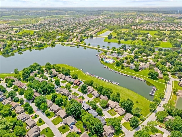 4071 SW Royale Ct, Lees Summit, MO 64082 - aerial view of residential area featuring a large body of water