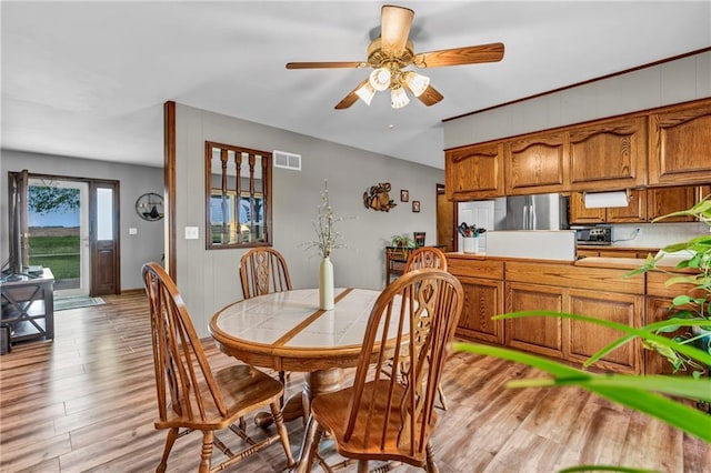 19890 State Highway C, Pattonsburg, MO 64670 - dining space with light wood finished floors and a ceiling fan