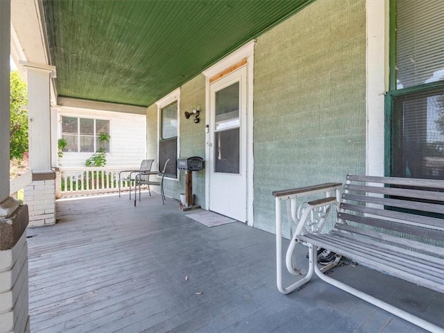deck with a porch