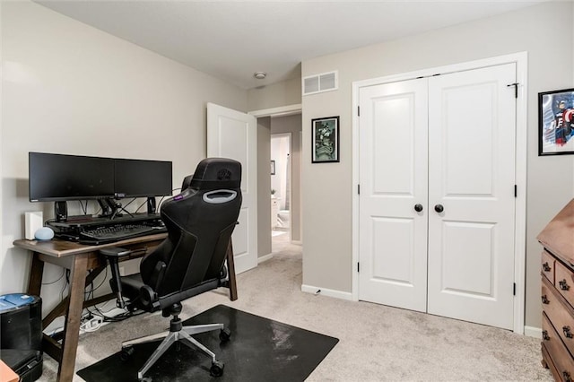 925 SW Ovation Dr, Lees Summit, MO 64081 - office area with visible vents, baseboards, and light colored carpet
