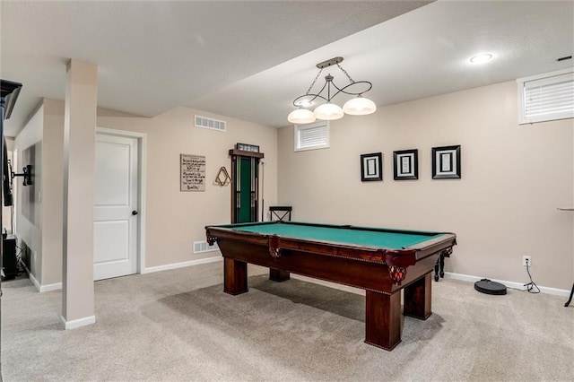 925 SW Ovation Dr, Lees Summit, MO 64081 - rec room with carpet flooring, baseboards, and visible vents