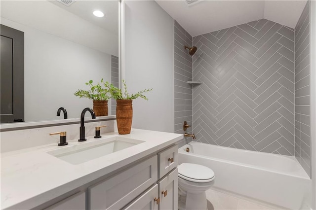 10675 W 142nd Ter, Overland Park, KS 66221 - full bathroom with vanity, shower / tub combination, and recessed lighting