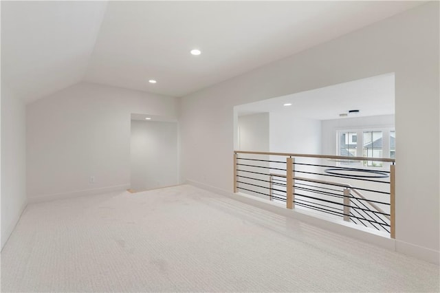 10675 W 142nd Ter, Overland Park, KS 66221 - additional living space featuring carpet flooring, recessed lighting, and vaulted ceiling
