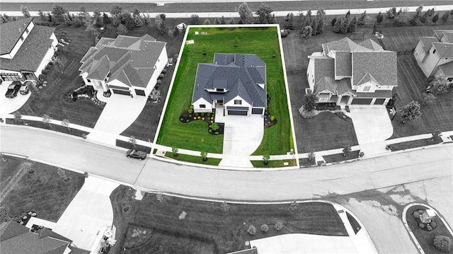 10675 W 142nd Ter, Overland Park, KS 66221 - aerial perspective of suburban area featuring property parcel outlined