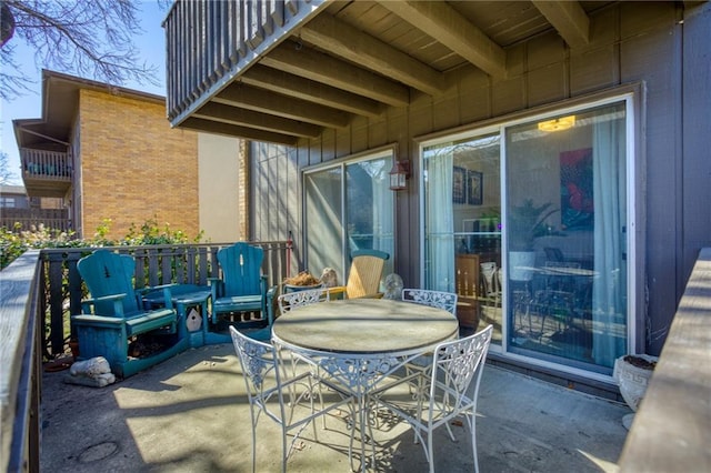 view of patio featuring outdoor dining space