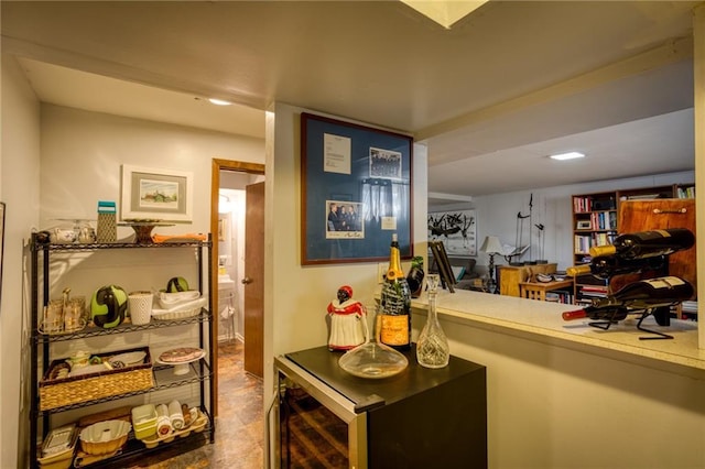 interior space with recessed lighting