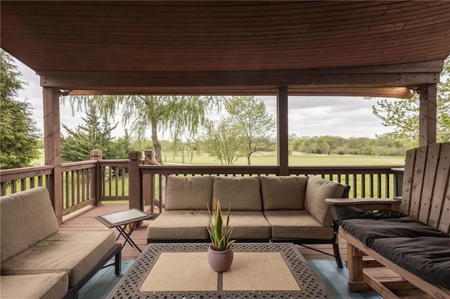 deck featuring outdoor lounge area