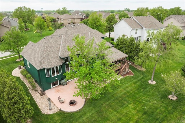 aerial view featuring a residential view