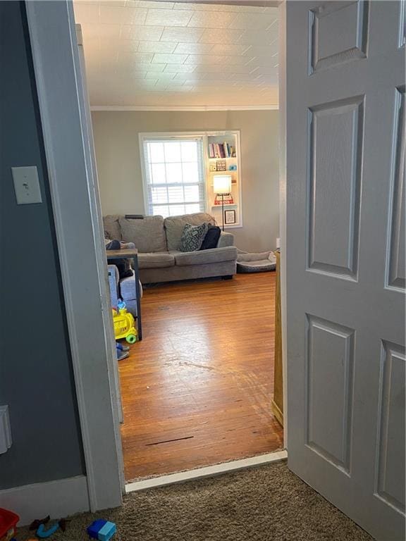 1404 S Barrett Ave, Sedalia, MO 65301 - living area featuring ornamental molding and wood finished floors