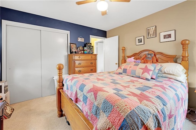 1003 Leone Ave, Sedalia, MO 65301 - carpeted bedroom with a closet and ceiling fan